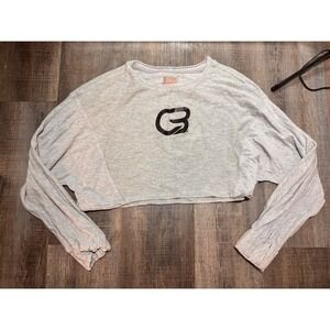 CycleBar x Free People Movement Womens XS Heather Grey Cropped Sweatshirt Top